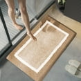 thumbnail image 5 of Bathroom Rugs Color Geometry Bath Mats for Bathroom Non Slip 16x24 Small Dark Gray Bathroom Rugs Absorbent Soft Washable Microfiber Bath Mat Bathroom Carpet Area Rug Brown 40x60cm, 5 of 6
