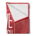 thumbnail image 2 of Live Laugh Love Soft Flannel Fleece Blanket, Abstract Triangle Polygon Background with a Words in Rectangular, Cozy Plush for Indoor and Outdoor Use, 70" x 90", Pale Grey Vermilion, by Ambesonne, 2 of 5