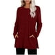 thumbnail image 2 of HongQid Womens Sweaters Crewneck Long Sleeve Shirts with Pockets Fall Outfits 2025 Fashion Winter Clothing Side Slit, 2 of 5