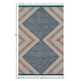 thumbnail image 3 of Casavani Square Handwoven Cotton Dhurrie Blue Living Room Carpets Home Decor Kilim Rug 5x5 feet, 3 of 5