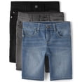 thumbnail image 1 of Pantalones cortos The Children's Place para niños, mezclilla, negro/gris/azul, paquete de 3, 1 of 3