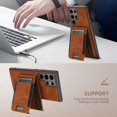thumbnail image 5 of ELEHOLD for Samsung S23 Ultra Case, Compatible with Mag Safe Accessory, 2 in 1 Detachable Magnetic Card Holder Faux Lychee Pattern Leather Kickstand Wallet Case for Samsung S23 Ultra,Khaki, 5 of 6