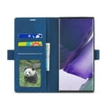 thumbnail image 4 of Allytech Wallet Case for Samsung Galaxy Note 20, Premium PU Leather Book Style Retro Credit Cards Slots Shockproof Anti-scratch Defender TPU Bumper Cover for Samsung Galaxy Note 20, Blue, 4 of 8
