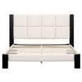 thumbnail image 6 of Christopher Knight Home Queen Boucle Upholstered Bed Frame with Square-Stitched Headboard, Beige and Black, 6 of 6