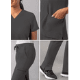thumbnail image 4 of Adar Addition Ensemble de Sarrau Go-Basic pour Femmes - Haut de Sarrau Ajusté à Col en V et Pantalon de Sarrau Cargo Ajusté, 4 of 7