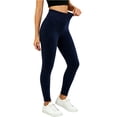 thumbnail image 2 of VBVC Women's Ribbed Knit High Waist Yoga Leggings , Button Detail Workout Pants For Women , Ladies' Stretch Activewear Bottoms, S-2XL, 2 of 5