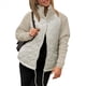 thumbnail image 2 of Chaqueta de Invierno para Mujer, Cálida, de Punto, con Retazos, Acolchada, Informal, de Cuello Alto, Larga y Cremallera Caqui M, 2 of 7