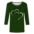 thumbnail image 5 of XuJwPNcy Valentines Shirts for Women Dressy 3/4 Sleeve Crew Neck Hearted Printed Tops Cute Tunic Tops Casual T Shirt, 5 of 5
