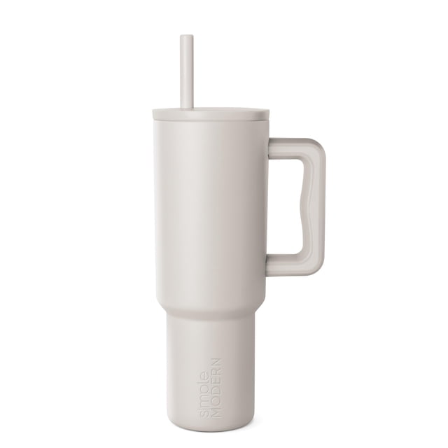 Vaso Simple Modern Trek Signature de 1,2 L con asa y pajita