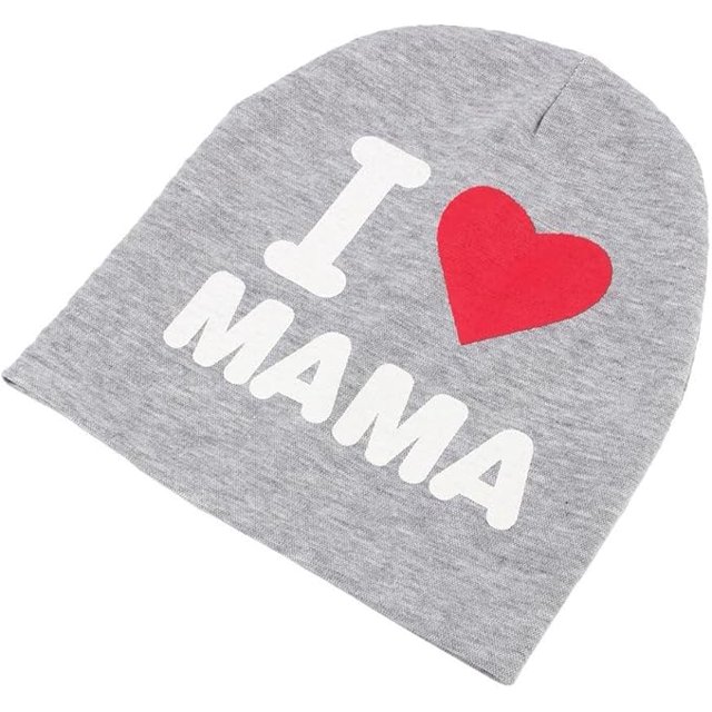 Gorro de algodón unisex Gorro de punto de mezclilla para bebé para niños Gorro de punto suave para niñas con I Love Mama