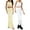 Yellow, White, variant on Women y2k 2 Piece Outfit Crochet Knitted Sleeveless Halter Neck Hollow Out Crop Top High Waist Bodycon Long Skirt Beach Cover Up