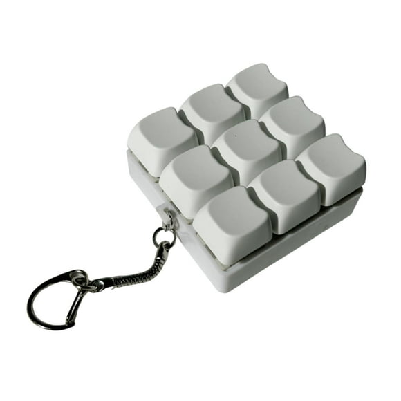Yinanstore Fidget Toy Keyboard Button Sturdy Fun with Interactive Sound Gifts for Adults Multifunctional Keychain 9 Keyboards