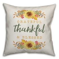 Creative Products Grateful Thankful & Blessed 16x16 Spun Poly Pillow