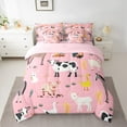 thumbnail image 2 of jejeloiu Cute Milk Cow Bedding Comforter Set 7 Pieces,Kawaii Animal Pig Full Bedding Set,Rustic Farmhouse Cabin Fitted Sheet Flat Sheet,Microfiber Bedroom Decor Reversible, 2 of 8