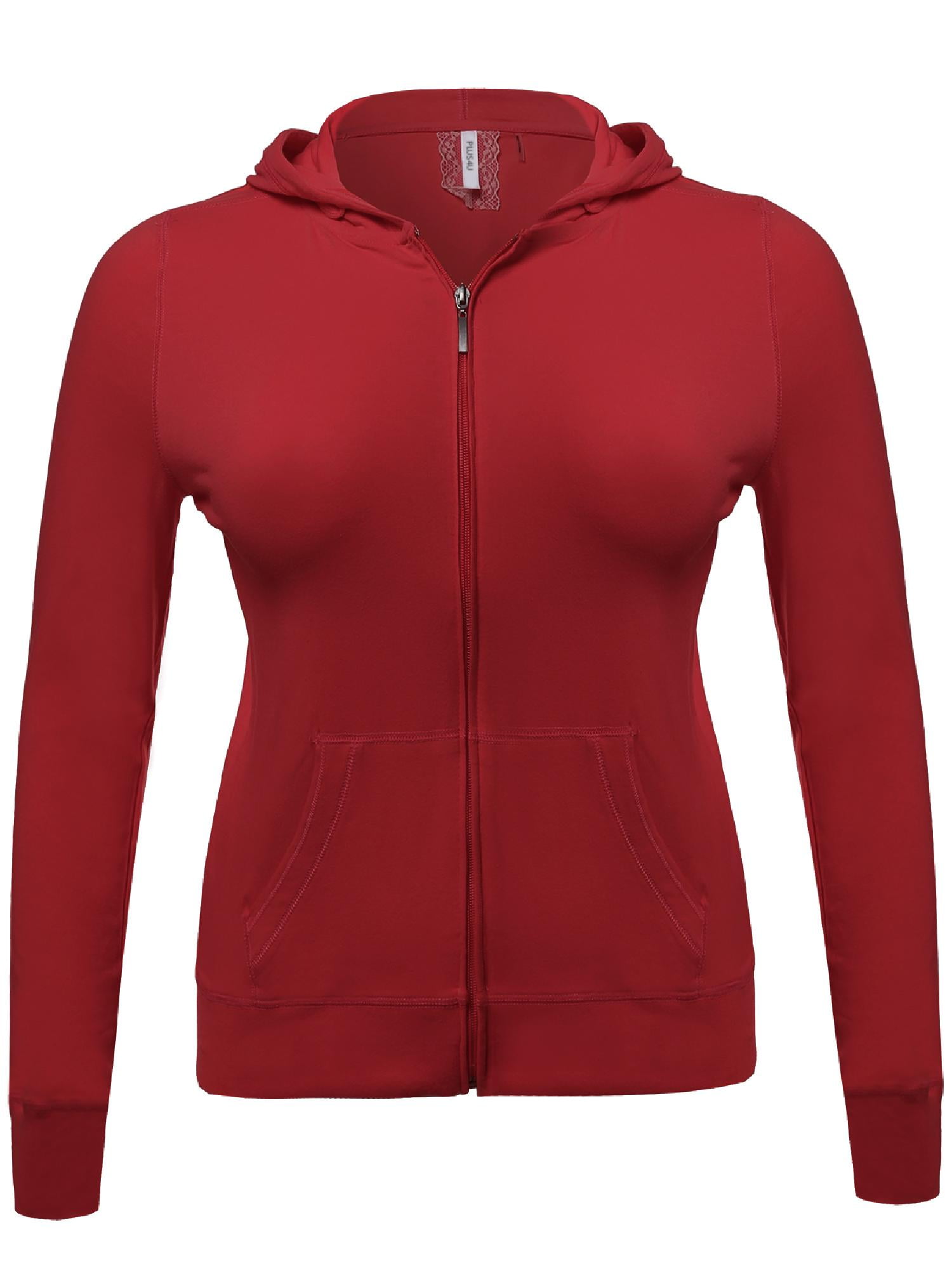 FashionOutfit Women's Zip-Up Closure Hoodie W/ Long Sleeve And Lined ...