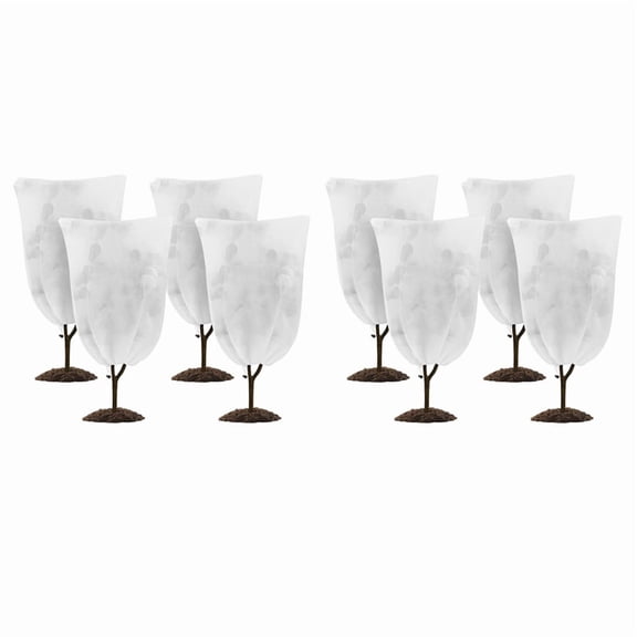 8 Pack Plant Covers Freeze Protection 24X 32In Winter Cold Weather Frost Blanket with Drawstring for Outdoor