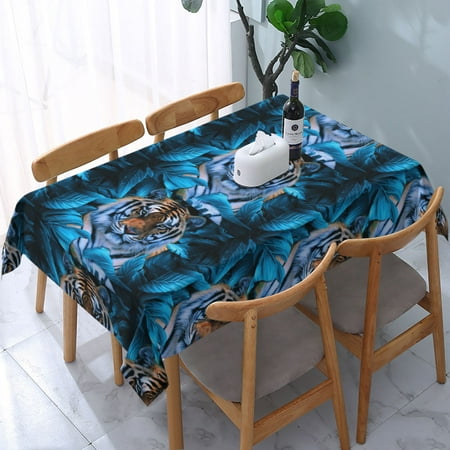 

Tablecloth Tiger African Wildlife King Table Cloth For Rectangle Tables Waterproof Resistant Picnic Table Covers For Kitchen Dining/Party(54x72in)