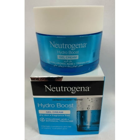 2 Pack of Neutrogena Hydro Boost Gel Cream with Hyaluronic Acid Hydrating Facial Moisturizer for Dry Skin, Fragrance Free, 50 ml (1.7 Oz)each