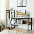 thumbnail image 3 of Costway Multi-Functional Computer Desk with 4-tier Storage shelves  Rustic Brown, 3 of 9