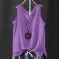 thumbnail image 5 of Women's Cotton Plain Tank Top Summer Flowy Crew Neck Sleeveless Tee Tanks Loose Fit Casual Layering and Everyday Wear Blouses Purple, 5 of 6