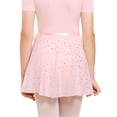 thumbnail image 3 of Stelle Girls' Sequins Ballet Skirt Chiffon Wrap Dance Skirt,Tie up Sheer Dance Skate Over Scarf for Leotards Half Dress,Pink, 3 of 6