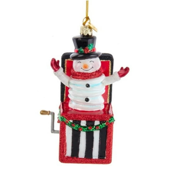 Kurt S. Adler Noble Gems Jack in The Box Snowman Ornament, 5-Inches, Multicolor