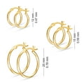 thumbnail image 5 of LeCalla 925 Sterling Silver Yellow-Gold Plated Hoop Earrings Set of 3 Pairs (12mm, 15mm, 20mm) for Women, 5 of 9