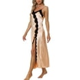 thumbnail image 4 of Unique Bargains Womens Satin Nightgown Lace Cami Dress Maxi Long Gown Pajama Nightwear XL Champagne, 4 of 5