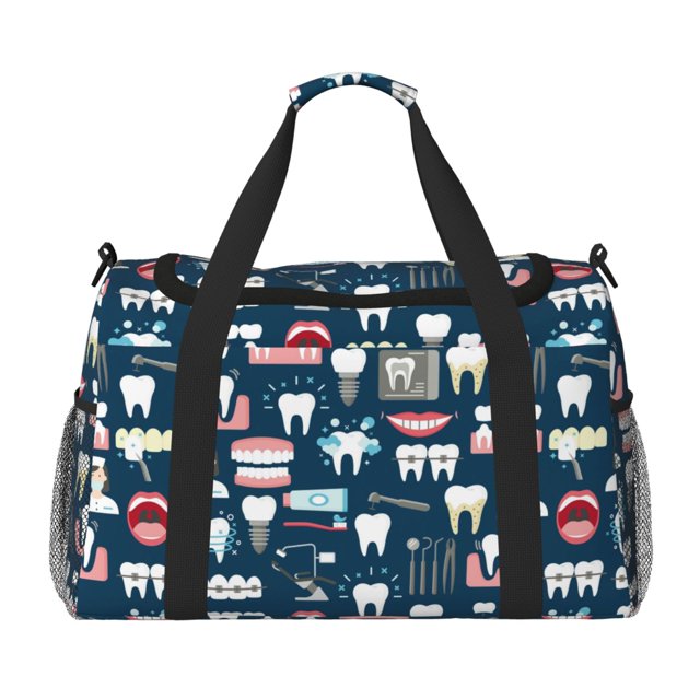 Easygdp Dental Bolsa de Gimnasio, Bolsa de Viaje Duffel, Bolsa de Fin de Semana con Compartimentos, Bolsa de Mano para Noche
