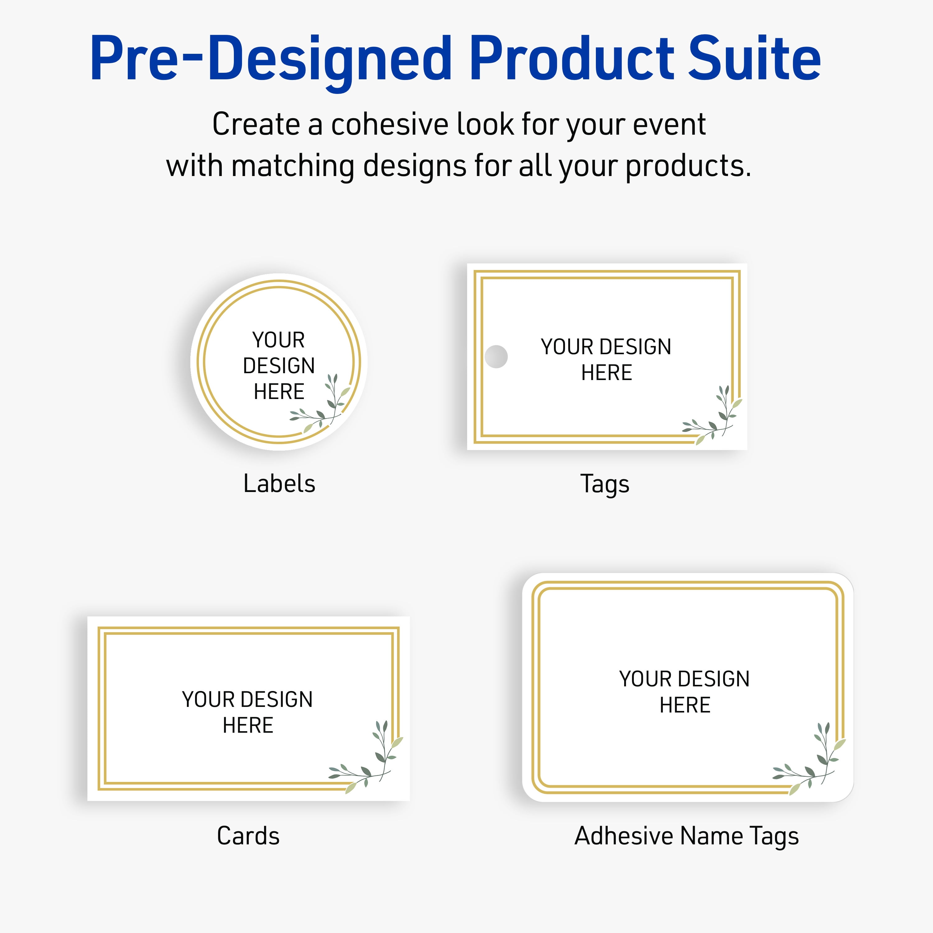 Avery Cardstock, 8.5" x 11", Matte White, Double Gold/Florals