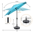 thumbnail image 6 of Ainfox 9ft Patio Umbrella with Stand Outdoor Portable Table Market Umbrella with Push Button Tilt/Crank Waterproof UV-proof,Blue, 6 of 7