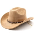 thumbnail image 2 of Western Frontier Styled Cowboy Hat Curved Brim for Outdoor Adventures Travel Riding Country Classic Craftsmanship, 2 of 3