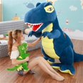thumbnail image 2 of 6 estilos de simulación de dinosaurios de peluche, juguetes suaves para pasatiempos, almohadas de dibujos animados, muñeco de peluche de tiranosaurio para niños, regalo de cumpleaños, 2 of 5