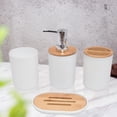 thumbnail image 4 of de accesorios de : caja de jabón, botella de loción, boquilla de plástico y , taza para cepillo de , esencial, para Blanco 4 piezas perfecl Cosas de baño, 4 of 7