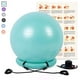 thumbnail image 1 of Silla de pelota de yoga, pelota de ejercicios con diseño a prueba de fugas, anillo de estabilidad y 2 bandas de resistencia ajustables para cualquier nivel de condición física, pelota suiza 1,5 veces más gruesa para el hogar, el gimnasio, la oficina y el embarazo (65 cm) Zhivalor Yoga y Pilates, 1 of 5
