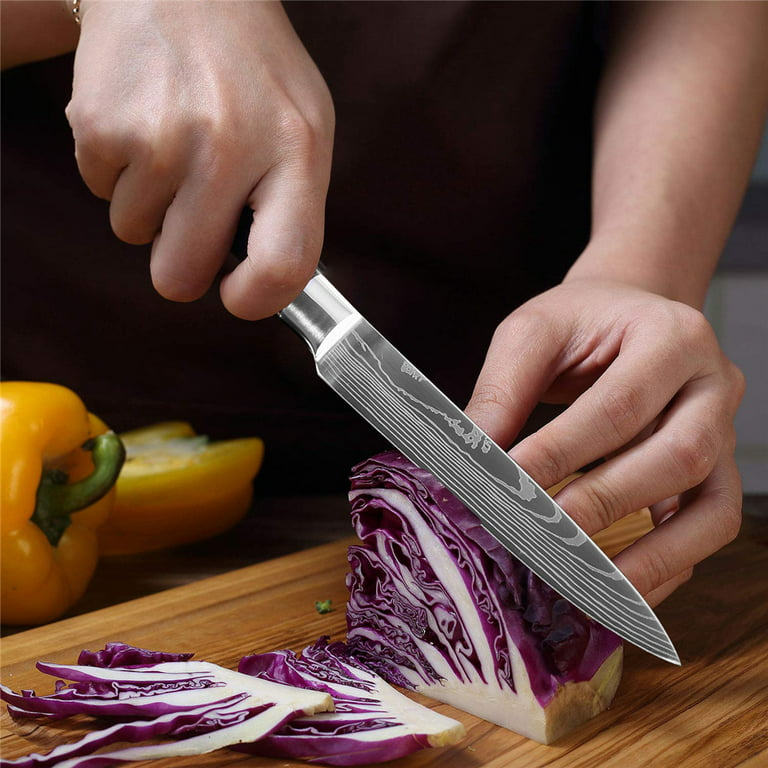 Knife set, stainless steel sharp fruit knife chopping board set