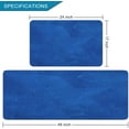 thumbnail image 2 of 2 Pieces Kitchen Rugs, Abstract Anti Fatigue Non Slip Foam Cushioned Royal Blue Art Graffiti Modern Comfort Indoor Floor Mat Runner Rug Set for Laundry Office Sink Bathroom (17"x48"+17"x24"), 2 of 2