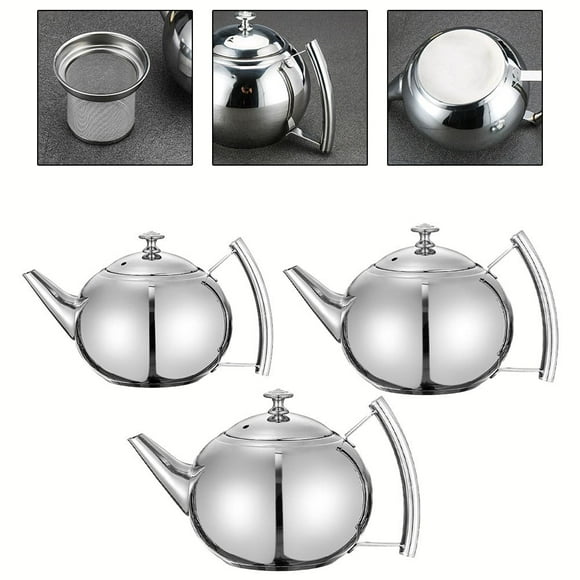 1/1.5/2L Stainless Steel Teapot Coffee Container Tea Pot Kettle With Filter Baskets Home Hotel Restaurant Cafe Bar Tea Kettle