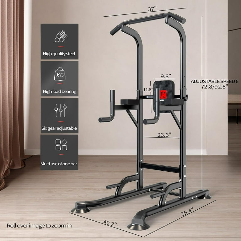 K KINGKANG Power Tower Dip Station Workout equipment Pull up Bar for Home Gym Adjustable Height Strength Training Fitness Excercise Equipment 660LB