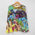 thumbnail image 5 of Rick And Morty Women’s Pajama Top 3D Digital Print Sleepwear Trendy Crewneck Pullovers Long Sleeve Shirts 2XL, 5 of 8