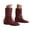 Wine, variant on Women's Mid Calf Boots Fashion Slouch Flat Ankle Booties Slip on Walking Short Boots