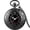 Black/Black dial, variant on Vintage Pocket Watch for Men Women Roman Numerals Scale Steel Quartz Fob Watches with Chain