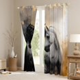 thumbnail image 3 of Castle Fairy Farm Horse Blackout Curtains Set of 2 (52x84 Each),Farmhouse Window Curtains, 3 of 6