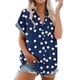 thumbnail image 4 of Tops Para Mujer Elegante Blusa Casual Camisas Solapa Manga Corta Estampado Camisa Suelta Botones Cárdigan Odeerbi ODB168614, 4 of 7