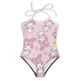 thumbnail image 3 of Kuromi And My Melody Girls One Piece Swimsuits Hawaiian Summer Swimwear Beach Bathing Suit Outfits, 3 of 6