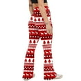 thumbnail image 4 of Lolmot Flare Leggings for Women V Crossover Tummy Control Workout Yoga Pants Christmas Print High-Waisted Wide Leg Flare Leggings, 4 of 5