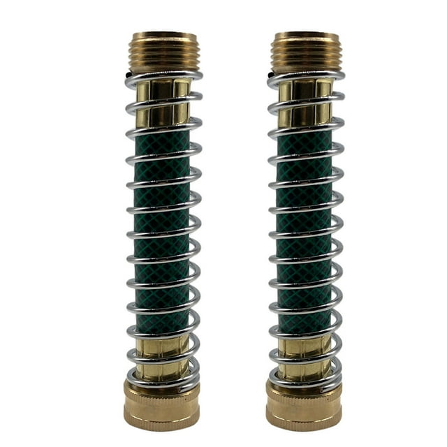 Leutsin Garden Hose Coiled Spring Protector With Solid Brass Faucet Hoses 2Pcs