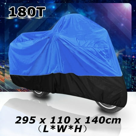XXXL 180T Blue Black Motorcycle Cover For Harley Davidson Goldwing 1100 1200 1500