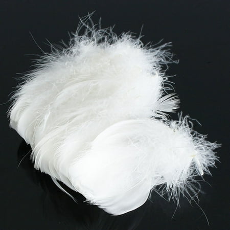 50pcs White Feathers 4 8cm Goose Feather Plumes For Costum Cloth