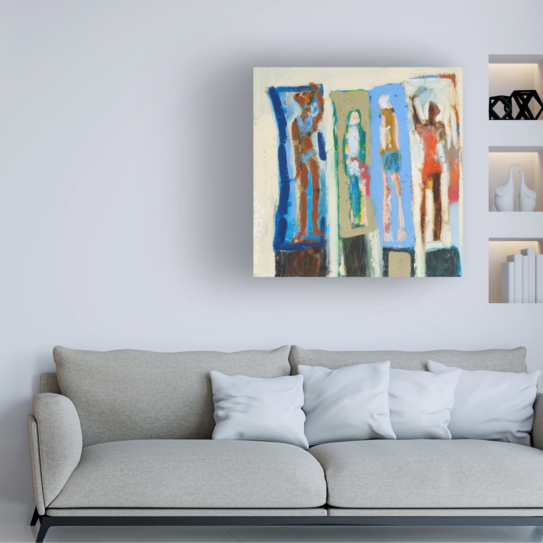 Canvas Wall Art - Erin McGee Ferrell 'Beach Sunbathers VIII' Wall Art for Living Room, Bedroom, or Office Décor by Trademark Fine Art - 24 x 24 Inches